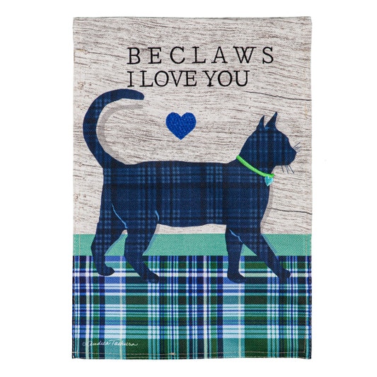 Beclaws I Love You Printed Burlap House Flag; Polyester 28"x44"