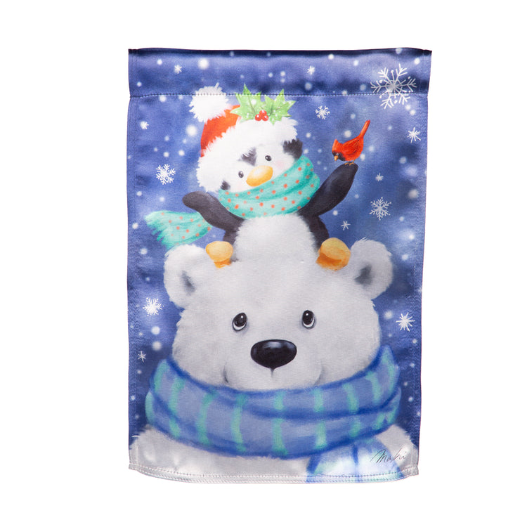 Polar Bear & Friends Lustre House Flag; Polyester 29"x43"