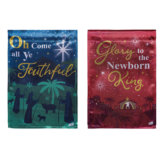 Newborn King Reversible Lustre House Flag; Polyester 29"x43"