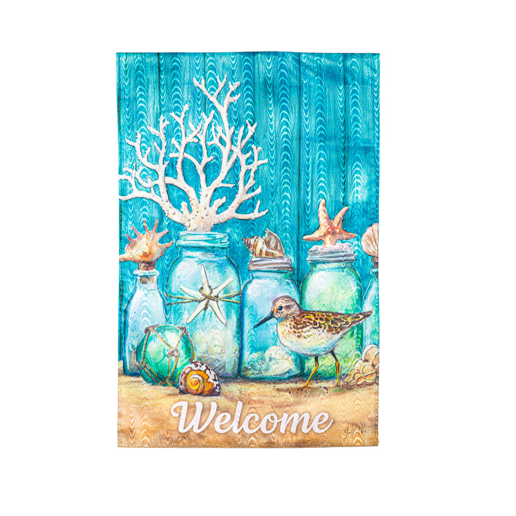 Beach Mason Jar House Flag