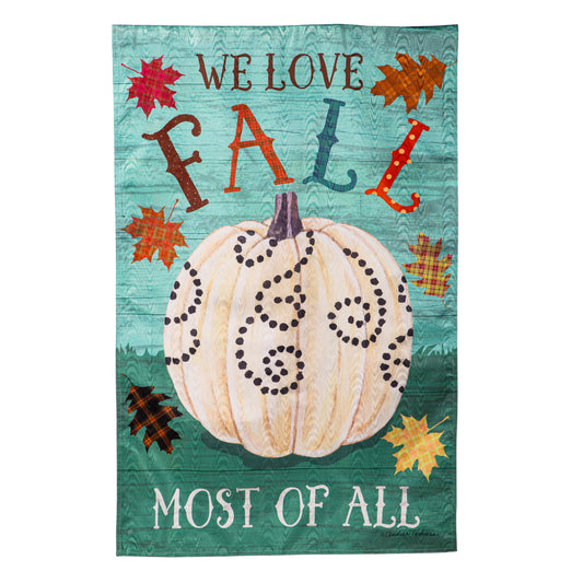 We Love Fall Most of All Flag Moire Polyester 29"x43"