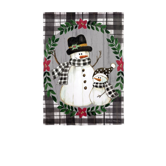 Country Snowmen House Flag Moire Polyester 29"x43"