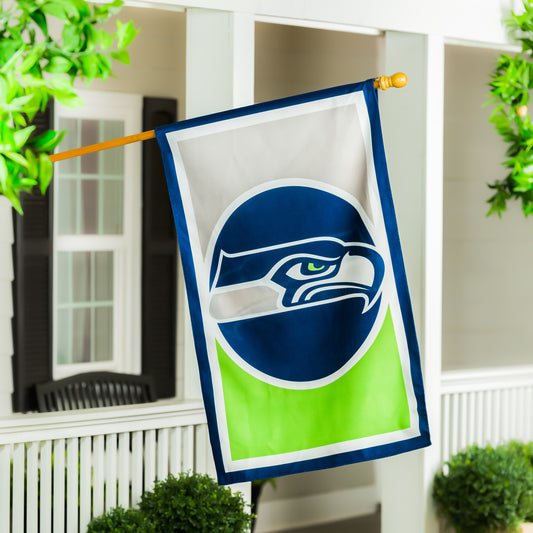 28"x44" Seattle Seahawks Double Sided Burlap House Flag