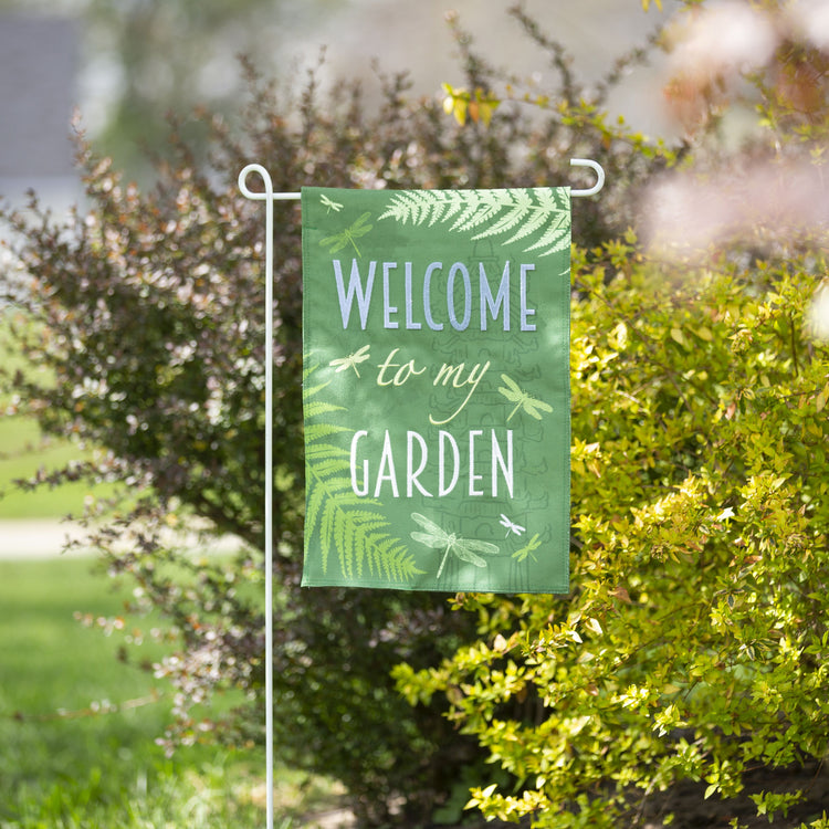 Welcome Dragonfly Garden Flag