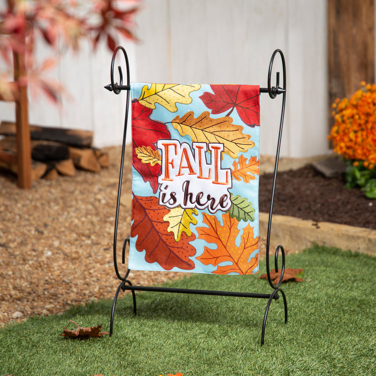 Fall Is Here Burlap Garden Flag; Polyester 12.5"x18"