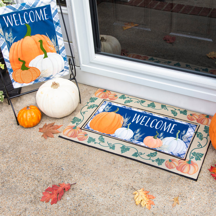 Plaid Pumpkins Garden Flag