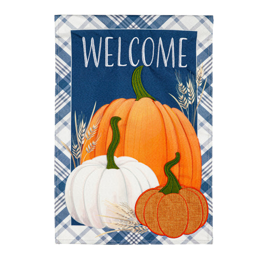 Plaid Pumpkins Garden Flag