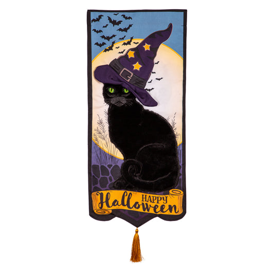 Happy Halloween Black Cat Everlasting Impressions Garden Flag