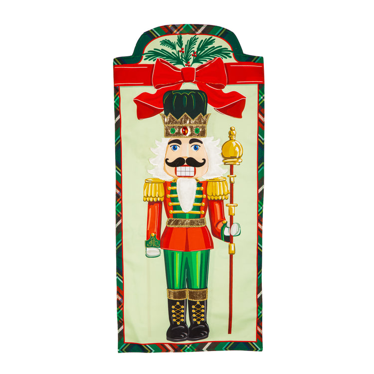 Deck the Halls Nutcracker Welcome Everlasting Impressions Garden Flag; Polyester-Linen Blend 12.5"x28"