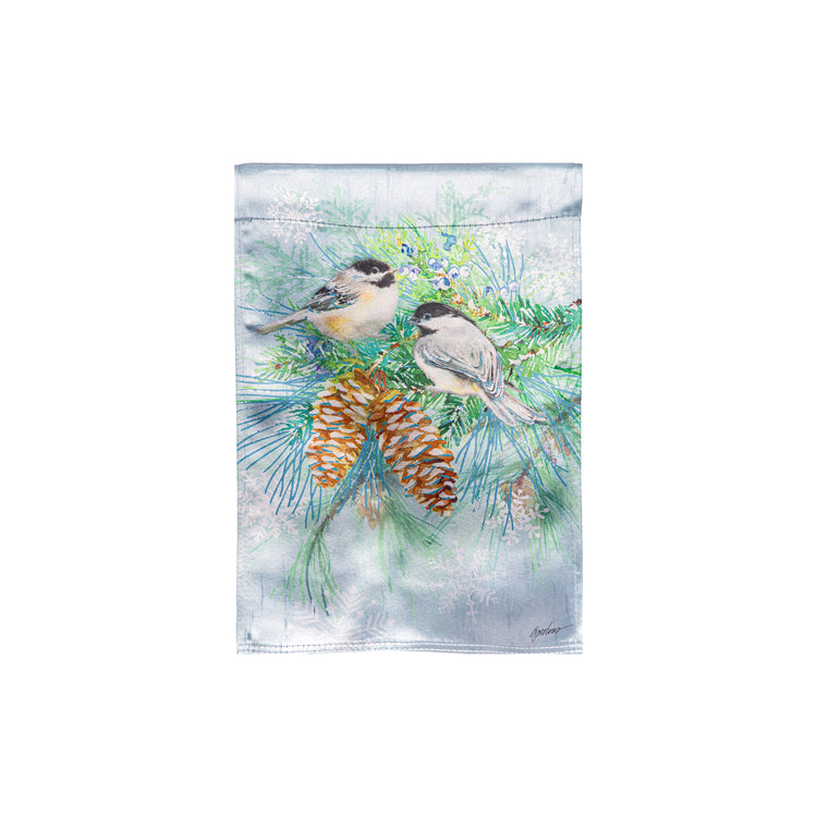 Winter Frost Lustre Garden Flag; Polyester 12.5"x18"