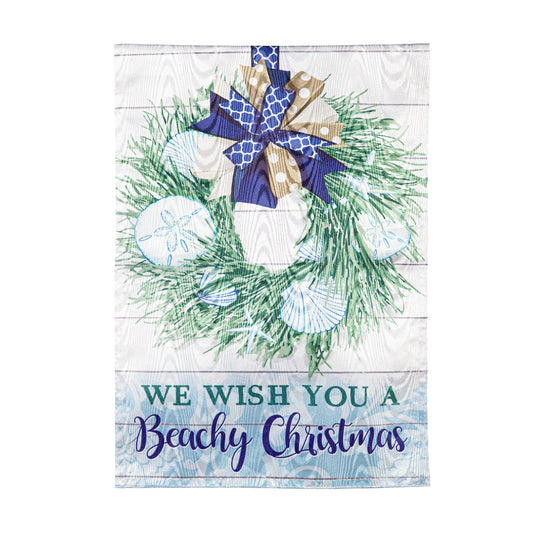 Christmas Tree & Friends Moire Garden Flag; Polyester 12.5"x18"