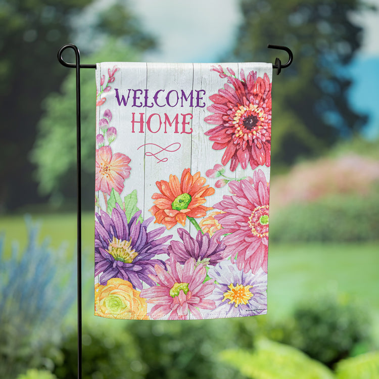 Welcome Home Spring Suede Garden Flag; Polyester 12.5"x18"