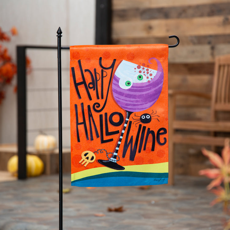 Happy Halloween Printed Suede Garden Flag; Polyester 12.5"x18"