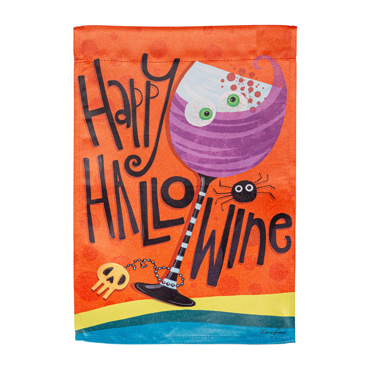 Happy Halloween Printed Suede Garden Flag; Polyester 12.5"x18"