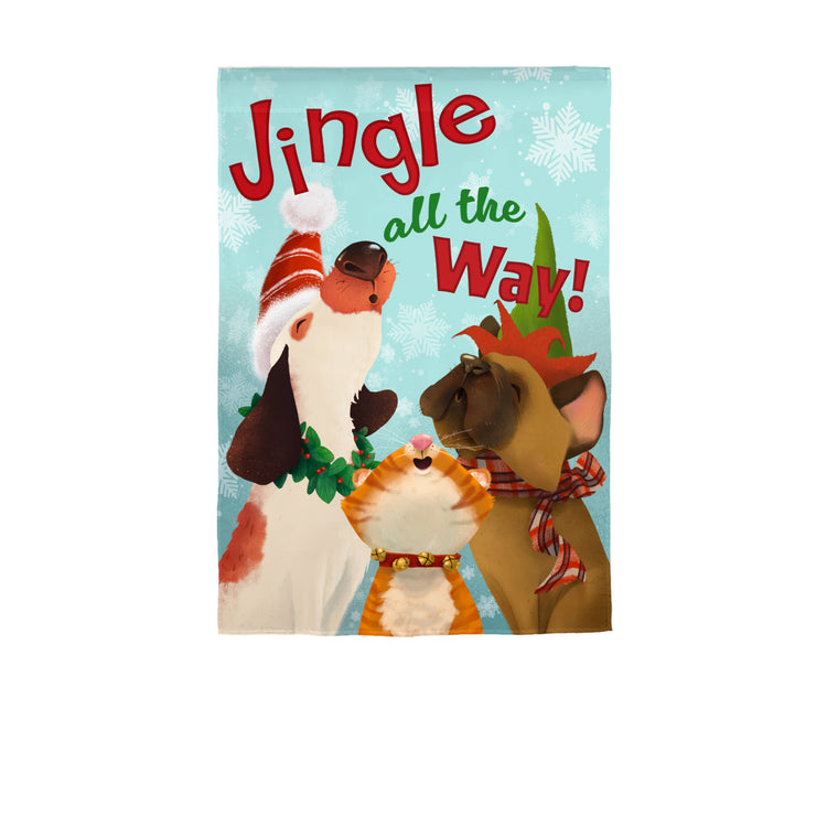 Jingle All the Way Printed Suede Garden Flag; Polyester 12.5"x18"