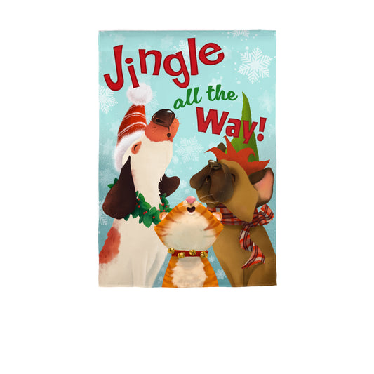 Jingle All the Way Printed Suede Garden Flag; Polyester 12.5"x18"