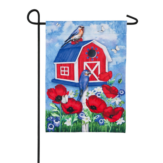 Patriotic Birdhouse Garden Flag