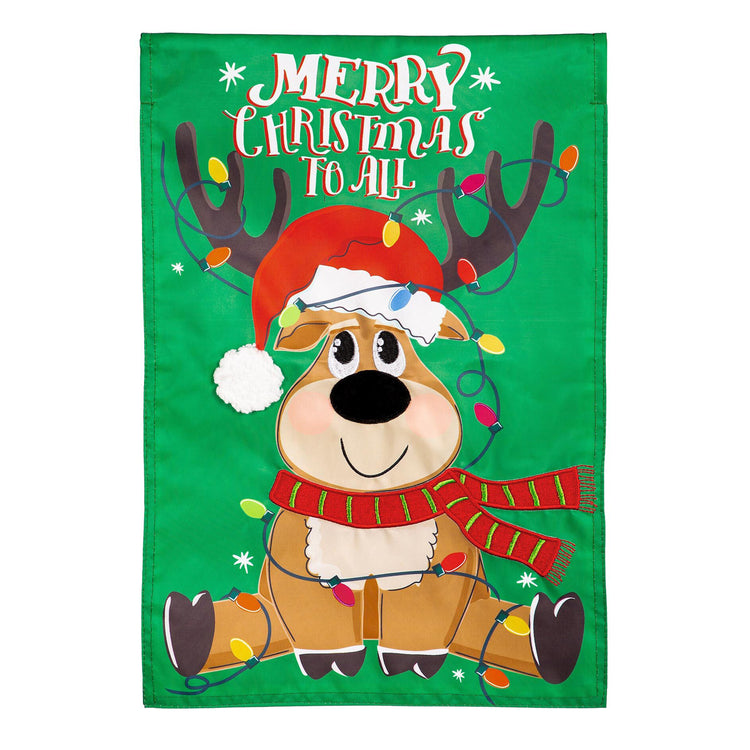 Merry Christmas to All Applique House Flag; Polyester 28"x44"