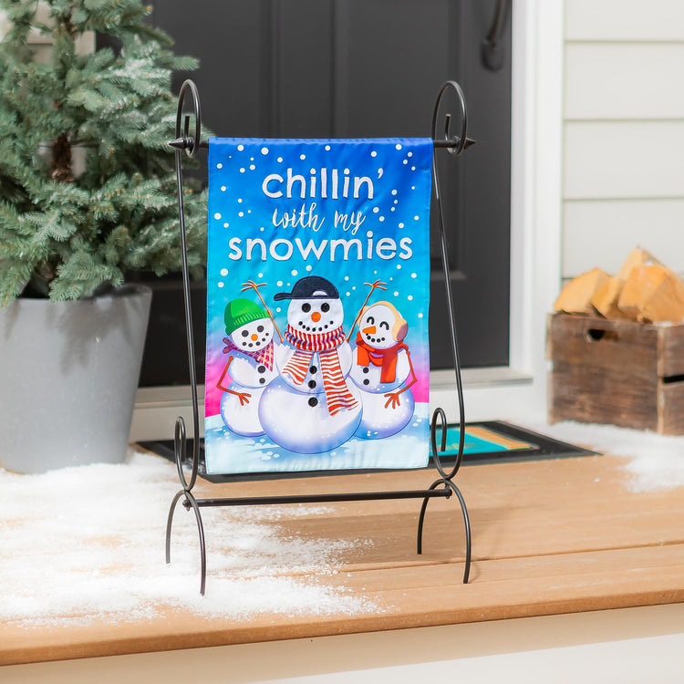 Chillin with my Snowmies Garden Flag; Polyester 12.5"x18"