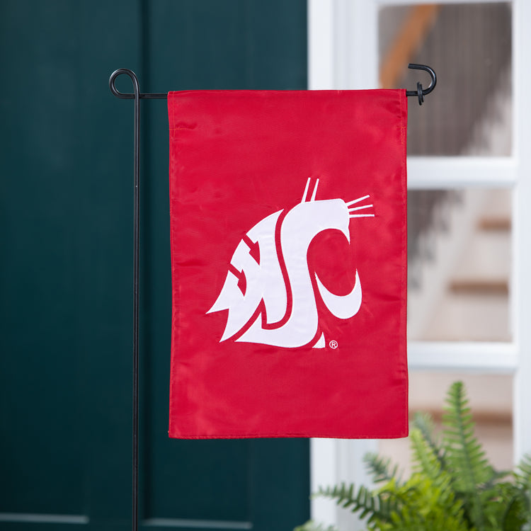 12.5"x18" Washington State University Cougars Applique Garden Flag; Polyester