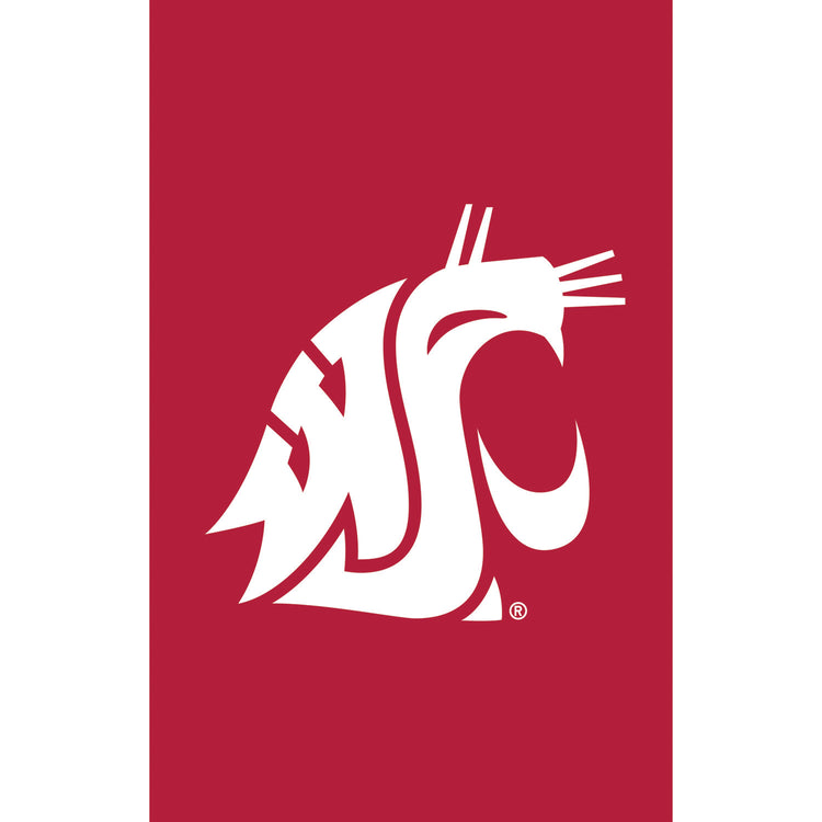 12.5"x18" Washington State University Cougars Applique Garden Flag; Polyester