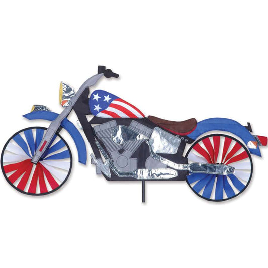 Patriotic Motorcycle Spinner; Nylon 32"x16", diameter 9"