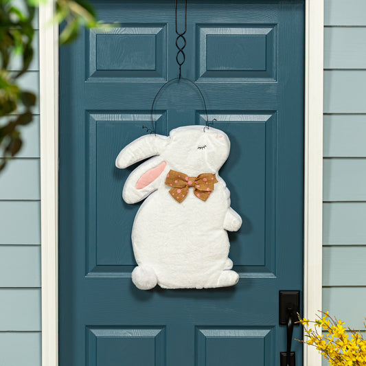 Every Bunny Welcome Fuzzy Estate Door Hanger; Polyester 18"Wx23.5"T, 32" overall