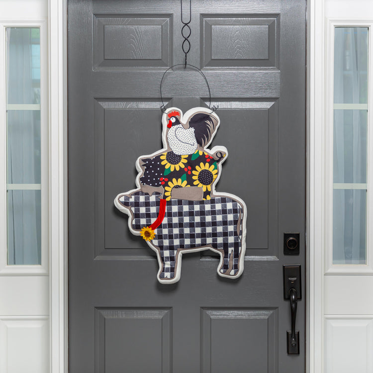 Farm Friends Estate Door Hanger; Polyester 26"Lx19"W, overall 31"