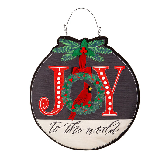 Joy to the World Wreath Estate Door Hanger; Polyester 25"Wx24"T