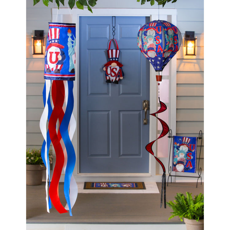 USA Patriotic Gnome Door Decor Hanger