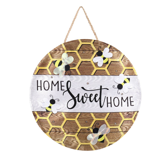 Home Sweet Home Bee Lighted Moire Door Hanger