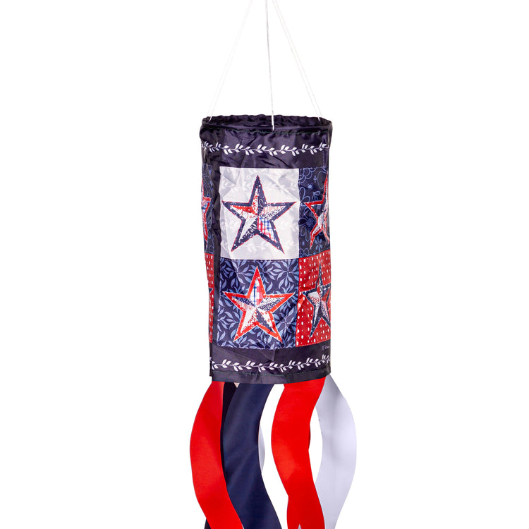 Red, White, & Blue Stars Windsock; Polyester 6"ODx40"L