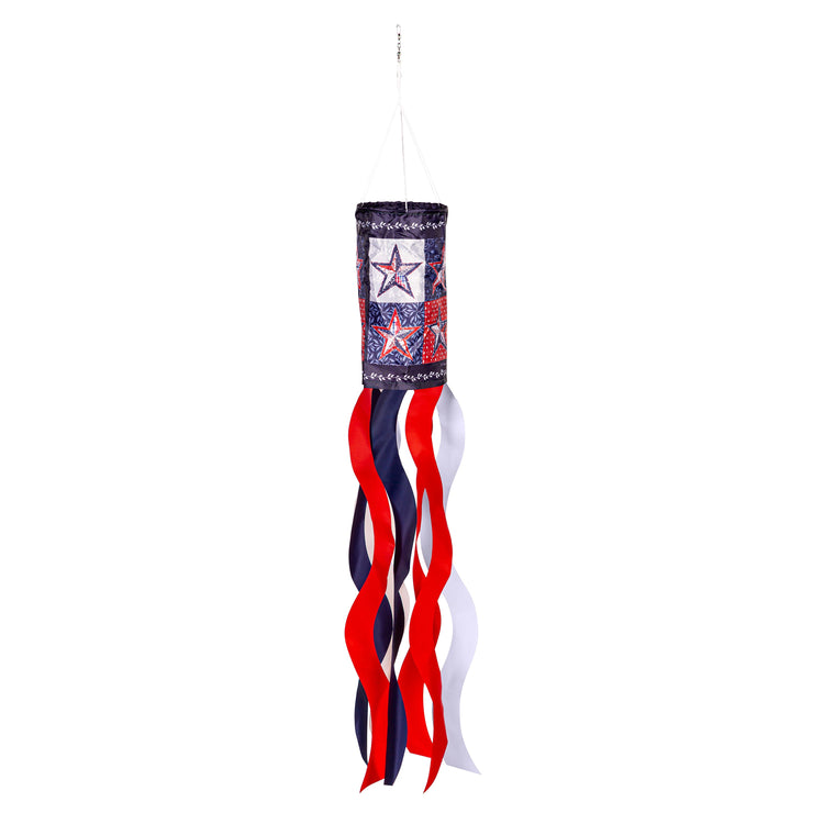 Red, White, & Blue Stars Windsock; Polyester 6"ODx40"L