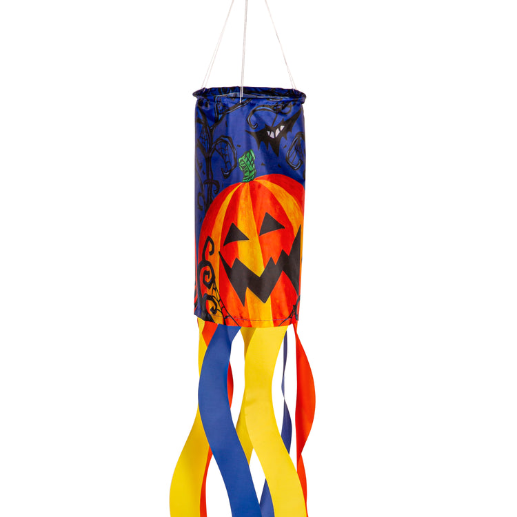 Halloween Jack O'Lantern Windsock; Polyester 6"ODx40"L