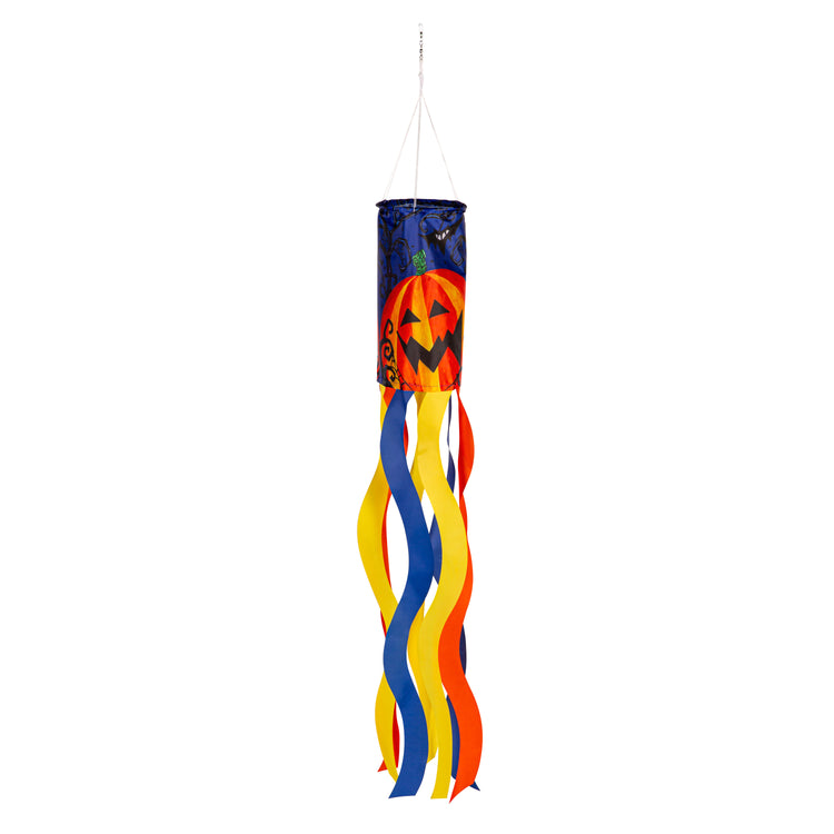 Halloween Jack O'Lantern Windsock; Polyester 6"ODx40"L