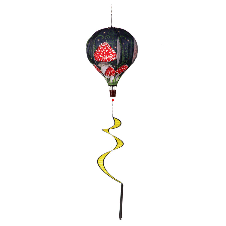 Welcome Friends Mushroom Hot Air Balloon Spinner; 55"L x 15"OD