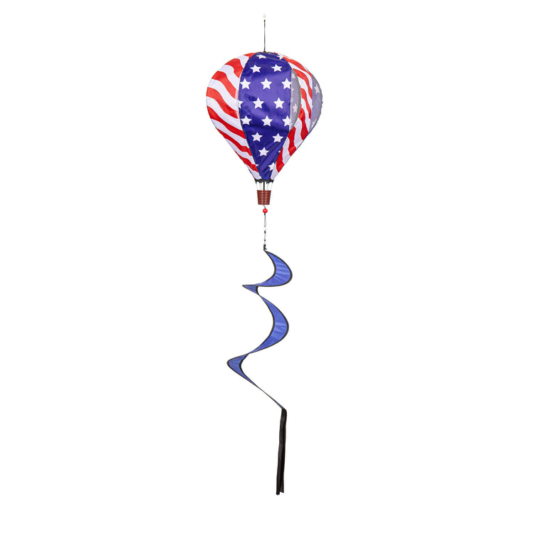 Stars & Stripes Hot Air Balloon Spinner; 55"L x 15" Diameter