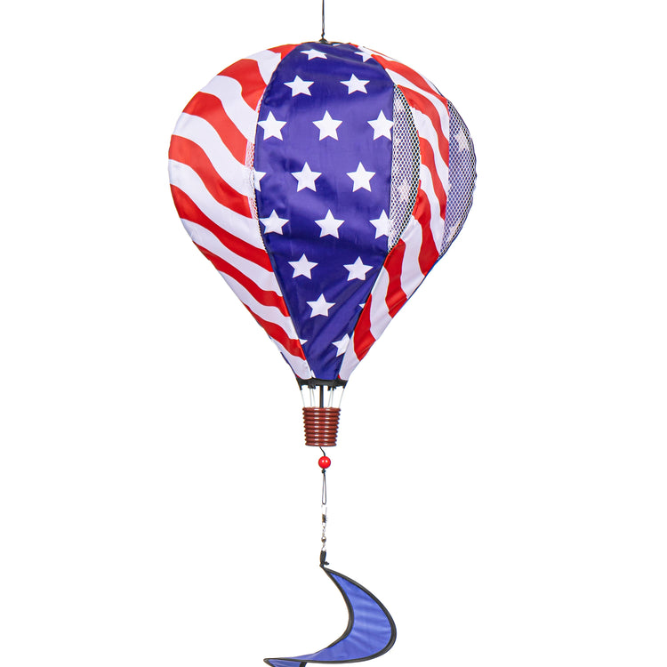 Stars & Stripes Hot Air Balloon Spinner; 55"L x 15" Diameter