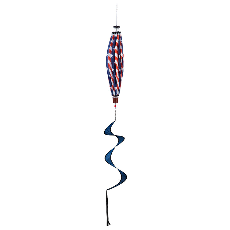 Stars & Stripes Hot Air Balloon Spinner; 55"L x 15" Diameter