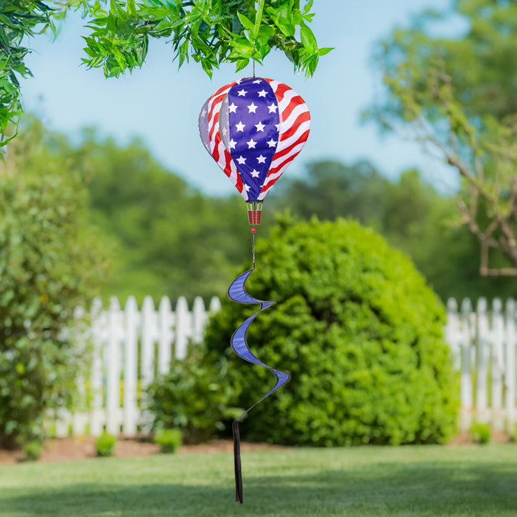 Stars & Stripes Hot Air Balloon Spinner; 55"L x 15" Diameter