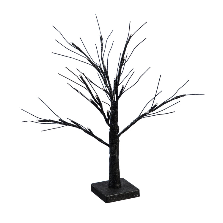 19" LED Halloween Glittered Tree Table Top Decor