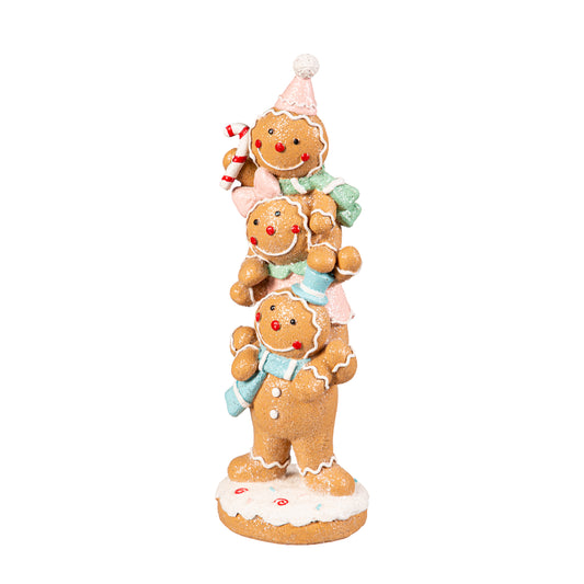 Gingerbread Trio Decorative Figurine - 11.5"Tx3.5"Wx3"D