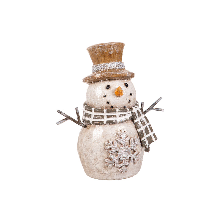 Snowman with Snowflake Decorative Figurines