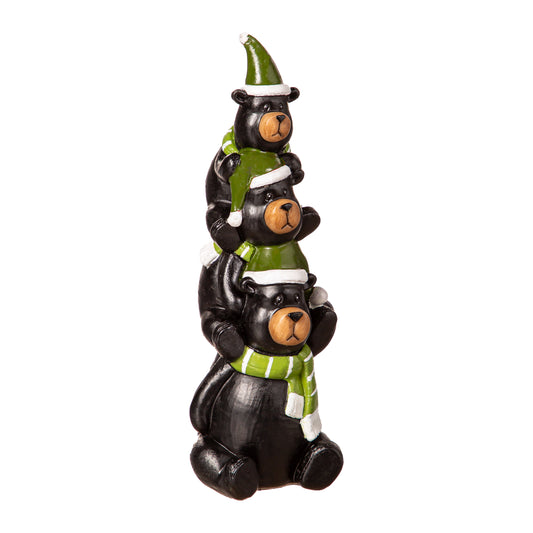 Stacked Black Bear Table Top Figurine - 8"Tx2.5"Wx3"D