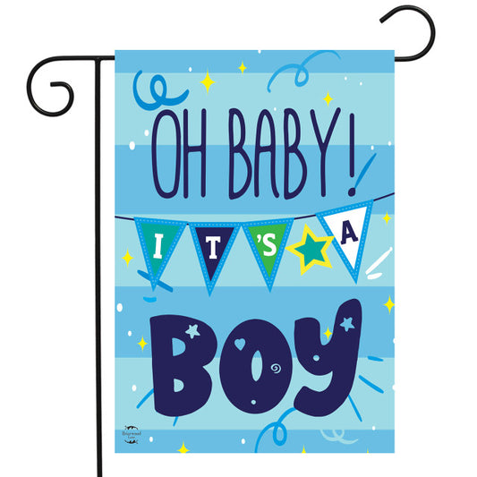 Baby Boy Printed Garden Flag; Polyester 12.5"x18"