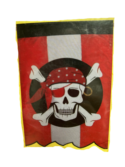 Tattered Pirate Applique House Flag; Polyester