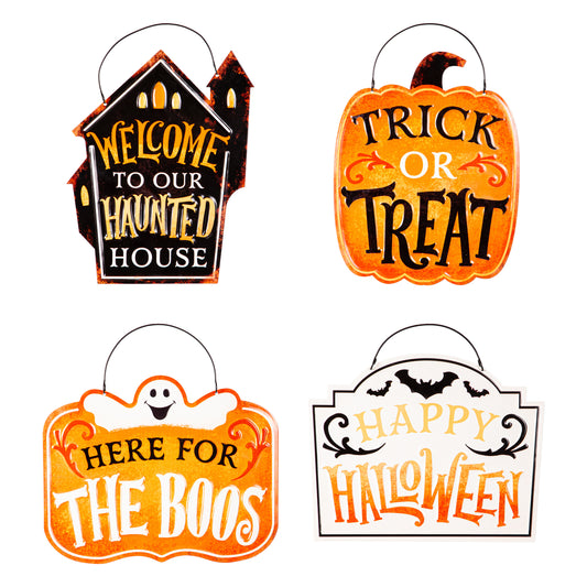 Halloween Welcome Metal Sign