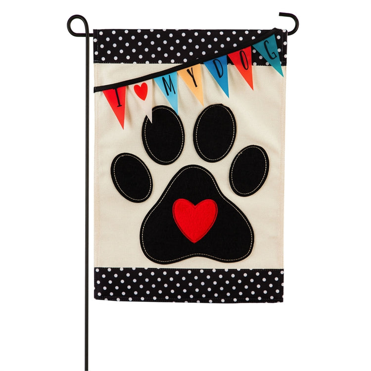 I Love My Dog Garden Flag