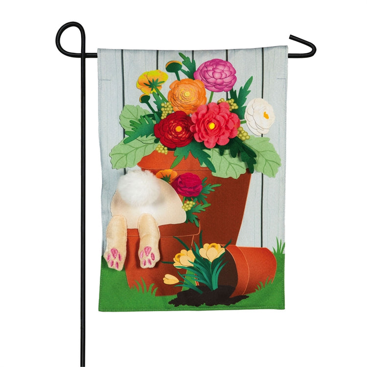 Bunny in the Garden Garden Flag