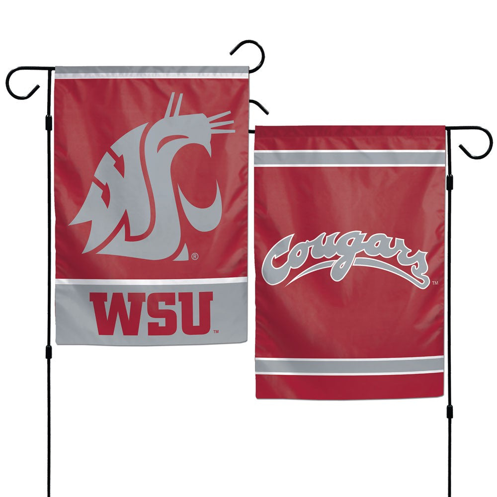 Washington State University Cougars Double Sided Garden Flag; Polyeste